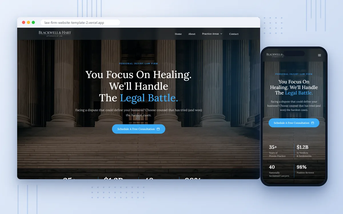 Blackwell & Hart, Personal Injury Law, screenshot