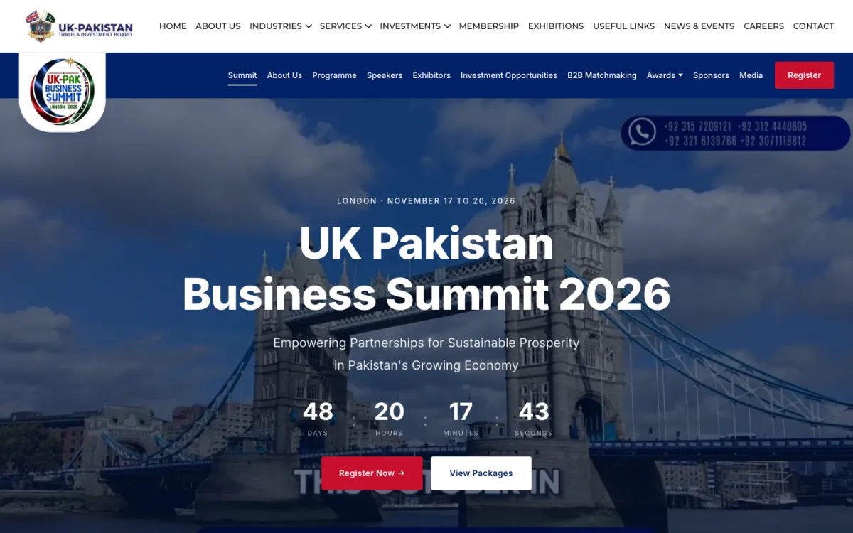 UK Pakistan Business Summit, screenshot