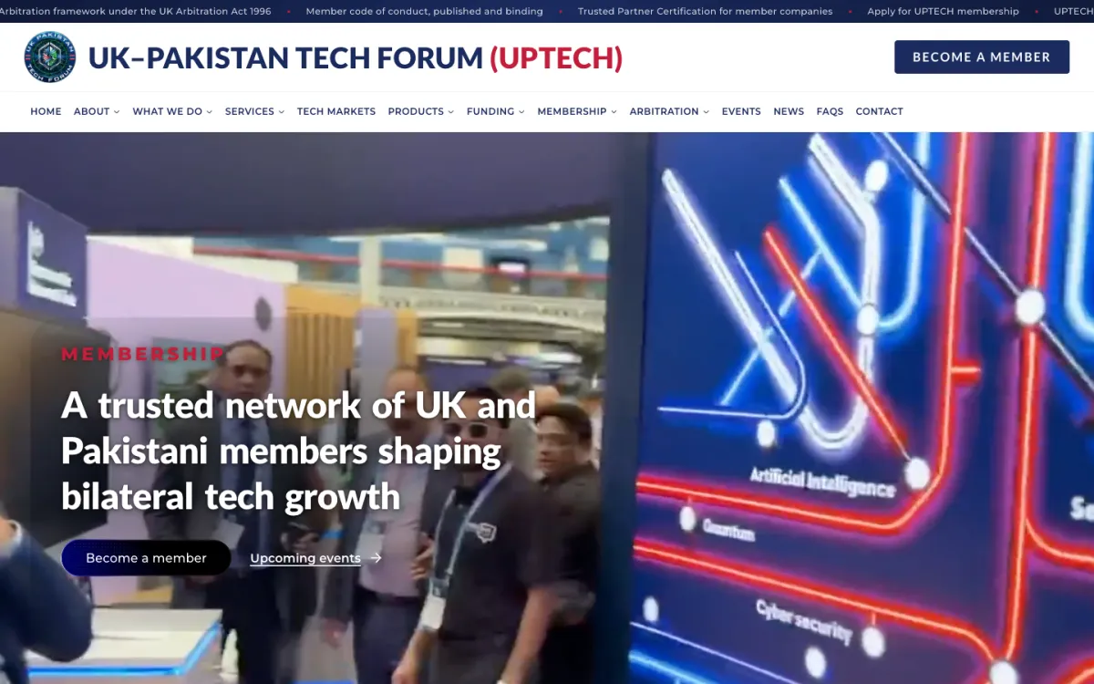 UPTECH, UK-Pakistan Tech Forum, screenshot